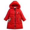 Piumino per bambini Inverno Adolescente Lana ispessita Giacca con cappuccio in cotone imbottito Parka Bambini Giacche lunghe calde Capispalla per bambini J220718