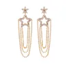 Star Tassel Crystal Hollow Dangle örhängen för kvinnor högkvalitativ vintage örhängen smycken fest gåva