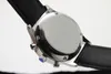 割引ホワイトダイヤル限定腕時計メンズゴールデンステンレスポインター腕時計スチールケースブラックレザーストラップ腕時計
