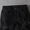 Erkekler Kot Siyah Yama Ince Düzenli Fit Delik Biker En Kaliteli erkek Denim Pantolon Jean Rahat Pantolon Büyük Boy 29-40