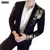 Herrenmode-Golddruck-Bräutigam-Hochzeitskleid-Klagen-Jacken-männlicher beiläufiger Blazer / Mens-Highend-Marken-Blazer 1 Stück 220527