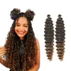 100% Kanekalon 22 tum djupvåg vridning Hår naturligt syntetiskt virkning Braid hår afro curls ombre flätande hårförlängningar