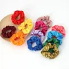 32 Colors Popular Pony Tails Holder Women's Satin Cloth Large Intestine Hair Ties Solid Hairs Band Girl Hair Ring Jewelry Mixed Bulk Price