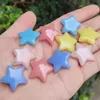 Dijes de piedra luminosa en forma de estrella de 25mm, colgante curativo de chakras fluorescente que brilla en la oscuridad para collar, accesorios de joyería