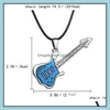 Pendant Necklaces Pendants Jewelry Fashion Stainless Steel Guitar Necklace For Men Leather Chain Male Drop Delivery 2021 Ekstv