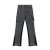 Casual Womens Jeans Slim Pants With Logo dragknapp Knapp dekoration Bekvämt andningsbart tyg utomhus slitage