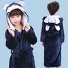 Fashion Baby Hooded Bathrobe Spring Autumn Cotton Bathrobe Children Bath Robes Boys Cartoon Long Flannel Kids Swimming Robe LJ201216