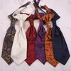 Boogbladen sitonjwly bruiloft paisley stropdassen voor heren cravat ascot self tie gravatas para huizen mannen smoking