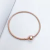 18K Rose Gold Paled Moments Snake Chain Charms Armband Ball Clasp Girl Boys Party Jewelry With Original Box för Pandora S925 Sterling Sivler Armband