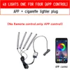 LED CAR FOOT AMBIENT LIGHT MED USB Cigarett Lighter Backlight Music Control App RGB Auto Interiör Dekorativ atmosfär Ljus