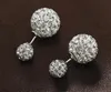 Stud nobre requintado 925 jóias de personalidade de prata esterlina bela cristal duas bolas brincos femininos brilhantes se43stud