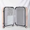ミキシ美学デザイナー荷物アルミニウムフレーム女性旅行スーツケースPCハードシェルトロリーケースローリングホイールTSAロックJ220707