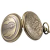 Montres De Poche Antique Bronze Pendentif Collier Montre Chiffres Arabes Complets Cadran Vintage Horloge À Quartz Avec Chandail Chaîne CadeauxPocket WatchesPo