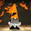 BOO Bambola senza volto in piedi Rudolph Halloween Party Festival Forniture Giocattoli di peluche Decorazione della casa Ornamenti Accessori Cappello da pipistrello scozzese 10 5hb Q2