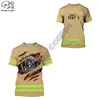 PLstar Cosmos Firemen Firefighters Customized Name 3D Printed Summer T Shirts Short Sleeve Tee Men Women Casual Streetwear F25 220707
