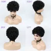 Perruques frisées crépues coupe courte 100% cheveux humains brésiliens pour femmes noires pleine Machine Pixie 220707