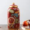 1PCS retro ceramiczne butelki do przechowywania kuchenki słoiki cynowy garnek organizer malowany herbata do przechowywania słoika puszki gotowanie