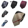 Cravates à carreaux pour hommes et femmes, 7cm, en soie Polyester, Business, Slim, étroit, robe de soirée du marié, cravate de mariage, V5YP V5YP