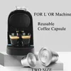Yeniden kullanılabilir XXL Çift Küçük Kahve Kapsül Kupası L veya Barista LM8012 Makine Paslanmaz Çelik Filtre Pod Lor 210309
