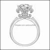 バンドリングジュエリーミックススタイルS925 STERLING SIRE MOISSANITE RING女性ファッション調整可能なホールセールドロップ配信2021 DNQWK