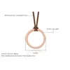 Hanger kettingen Vintage Big Simple Circle ketting Matte roségoud zilveren kleur handgemaakte Bijoux lederen lange ketens sieraden voor mannen damespe