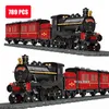 Technical Steam Train Railway Red City Passengers Locomotive Sets Advanced Model Tracks Building Blocks Toys for Kids Boys Gifts AA220317