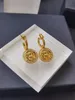 Женские латунные последовательные греческие цепочки с меандром, ожерелья, браслеты, набор серег Банши, голова Медузы, портрет, 18-каратные бриллианты Ear274Y
