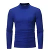 Vinter varm halva hög krage mode termiska underkläder män håliga nacken grundläggande vanlig t -shirt blus pullover långärmad toppmode 220817