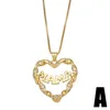 Pendant Necklaces Gold Chain Letter MAMA MOM Heart Necklace Copper Zircon White Stone Cross Mother Jewelry Gift Nkeb033Pendant