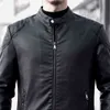 Veste en cuir givré pour hommes automne hiver polaire décontracté mode col montant Moto veste hommes Slim haute qualité PU cuir manteaux L220801