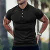 Plus Size Have Button T-Shirts Top Mens Clothing T Shirts Tops White Black Pink Gray Green Short Sleeve Sports Fashion Wear Summer Clothes Tees Shirt