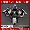 OEM-Körperspritzgussform für KAWASAKI NINJA ZZR600 05–08 ZX ZZR-600 600 CC 05 06 07 08 Verkleidung 134Nr