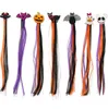 Halloween Hairclips com extensões de cabelo acessórios de fantasia peruca rabo de cavalo abóbora abóbora asa de morcego preto chapéu de bruxa barretas cabelos pin partido de cosplay suporte