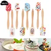 Spatule grattoir à manche en bois de noël, spatule de cuisine pour gâteau Fondant et crème, grattoir à beurre en Silicone, outil de cuisson de cuisine