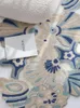 Halılar deniz mavisi el yapımı 3d yün alan halı nordic büyük boy yatak başı halı dekorasyon oturma odası villa rugcarpets