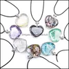 Arts And Crafts Arts Gifts Home Garden Love Pendant Natural Rough Stone Gravel Polished Pendants Healing Crystal Mineral Peach Heart Neck