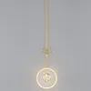 Pendant Lamps Modern Simple LED Copper Light Living Room Buckhorn Chandelier 110V/220V 3 Color Switch For Indoor Bedroom Lighting