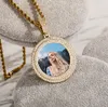 Collier avec pendentif Po en pierres Double couche sur mesure pour hommes et femmes, cadeaux en zircone cubique, collier Hip Hop, bijoux 251F