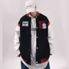 Hip Hop Baseball Jacket Mens Women Streetwear Vintage geborduurd skeletbrief Leer lederen patchwork varsity Coats 2022 Spring T220728