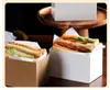 Kraft Paper Sandwiches Wrapping Box Thick Egg Toast Bread Breakfast Packaging Boxes Burger Teatime Tray SN4474