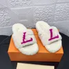 Designer Luxury Paseo Flat Comfort Slippers Wool Women Slide fur Fluffy Furry letters Sandals Warm Comfortable Slides