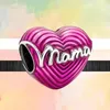 925 armband Charms for Pandora Charm Set Originele doos schattige fuchsia slang bloem auto liefde mama Europese ketting ketting charmes sieraden