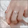 Band Rings Jewelry Sterling Sier Hollow Butterfly Cz Ring For Women Adjustable Open Pave Zircon Wedding Gift Drop Delivery 2021 Phuz0