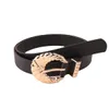Cintos Belt Belts Filt Fried Twist Buckle de 2 peças Black Belt Film Fashion Fashion Sweet Faux Leather em cintos de estoque