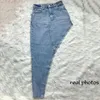 Kjolar sommar asymmetriska l￥nga jeans kvinnor h￶g midja delad sexig denim koreanska damer kjol jupe femmeskirts