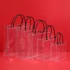 Kerstversiering Doorzichtige PVC Draagtas Voor Vrouwen Milieuvriendelijke Transparante Geschenkverpakkingen Zakken Met Hand Plastic Winkelen Cosmetische HandtasC