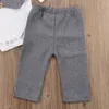 Kläder sätter Citgeegentleman Baby Boys Bow Tie Topps Romper Patchwork Pants 2st Set Formal Suit Grey Autumn Handsome OutfitsClothing