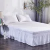 Solid Color Elastic Bed Skirt Sides Wrap Around Removable BedShirts No Fading Full Queen King Size for el Bedside Decoration 220525