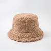 Wide Brim Hats Teddy Lamb Faux Fur Bucket Hat Thickened Warm Winter For Women Velvet Cap Lady Bob Panama Outdoor Plush Fisherman HatWide Pro
