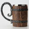 Original Viking Potable Tasse Scellé Simulation Journal Double Tasse En Acier Inoxydable Cadeau Maison Tasse Bois Couleur CX220513